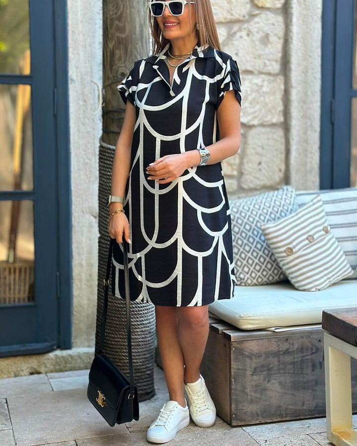 Geometric Pattern Straight Dress