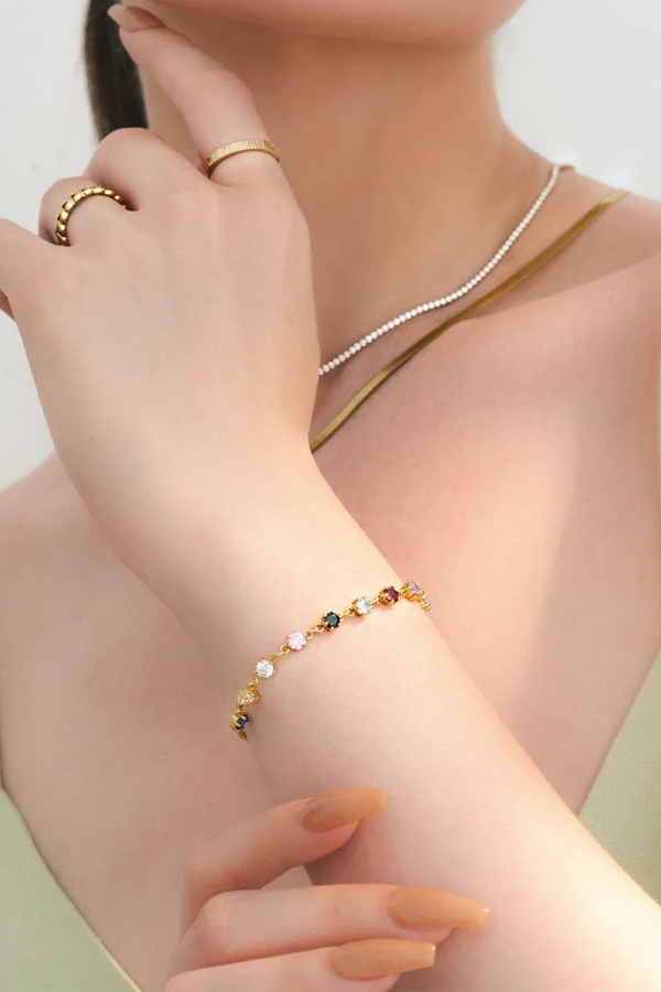 Multi-Stone Chain Bracelet
