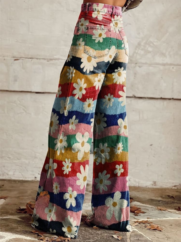 High-Waist Patterned Pants