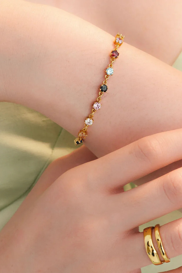 Multi-Stone Chain Bracelet