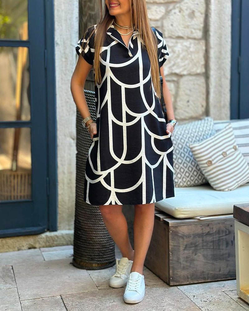 Geometric Pattern Straight Dress