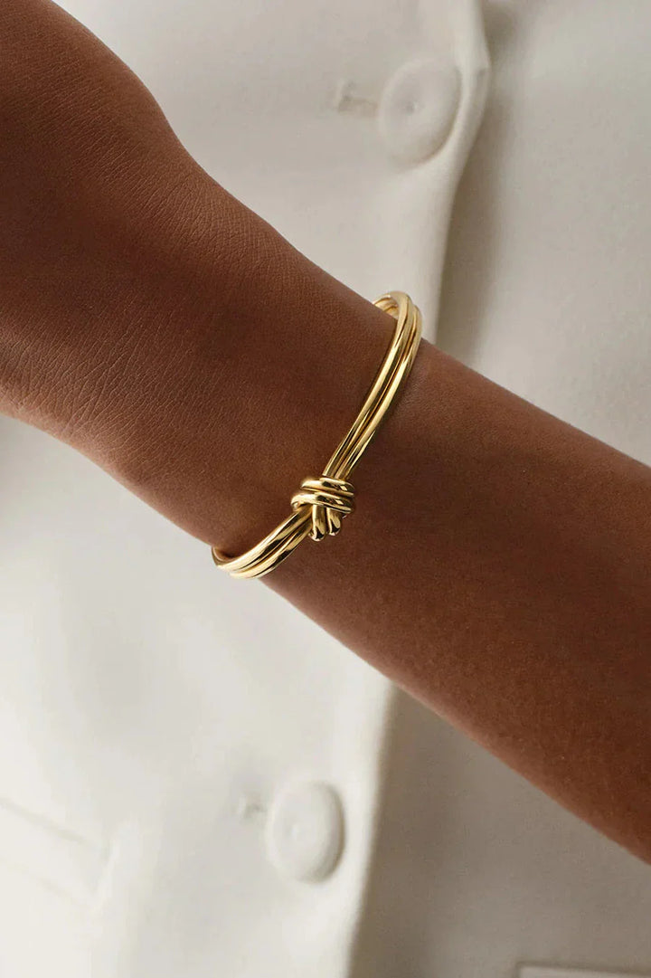 Knot-Detail Open Cuff Bracelet
