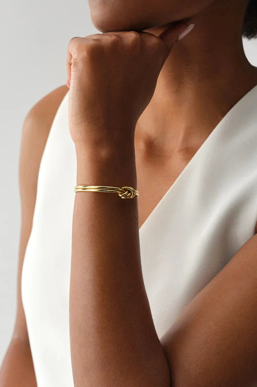 Knot-Detail Open Cuff Bracelet