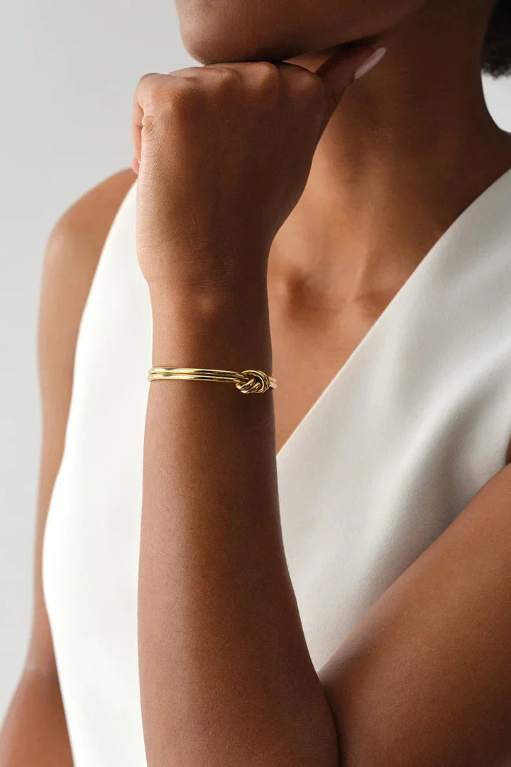 Knot-Detail Open Cuff Bracelet